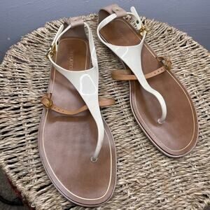 SERGIO ROSSI Thong Sandals Womens Size 40 US 10 Summer Beachy Leather Italy Luxe